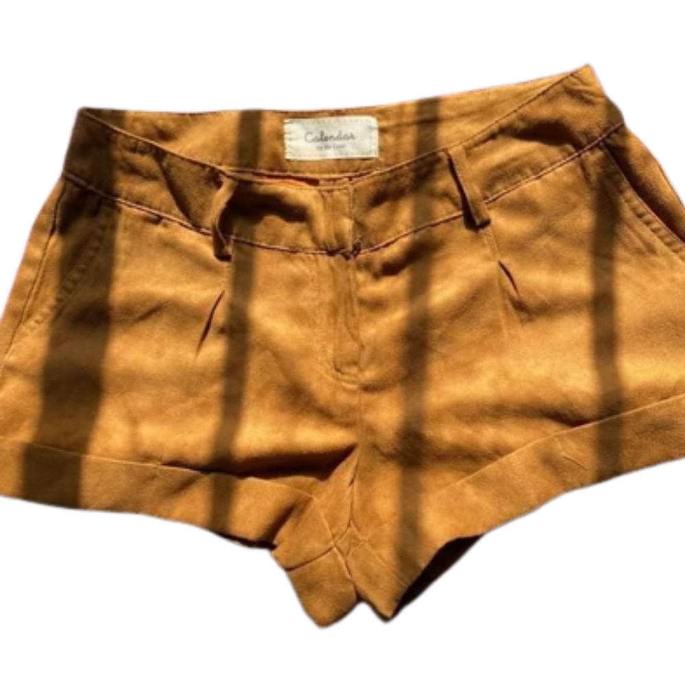 Brown sude shorts